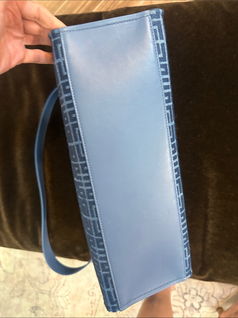 Givenchy Navy Blue Monogram Chain-Handle Tote - Picture 12 of 12